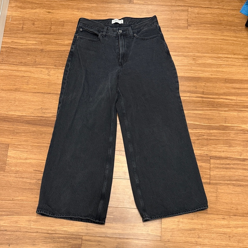 Abercrombie & Fitch Black Wide Leg Flare Jeans
